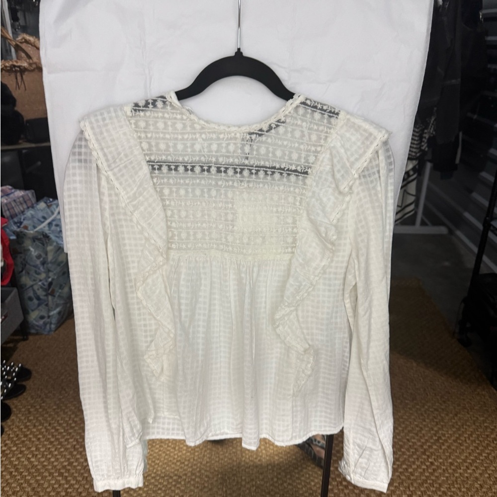 Zara White Blouse with Elegant Detailing